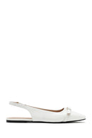 Women's Cream Open Back Classic Ballerinas | Derimod
