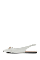 Women's Cream Open Back Classic Ballerinas | Derimod