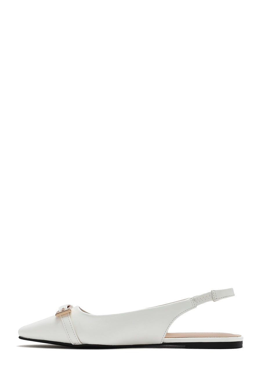 Women's Cream Open Back Classic Ballerinas