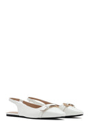 Women's Cream Open Back Classic Ballerinas | Derimod