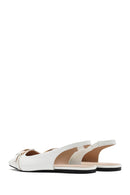 Women's Cream Open Back Classic Ballerinas | Derimod