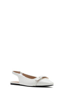 Women's Cream Open Back Classic Ballerinas | Derimod