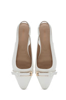 Women's Cream Open Back Classic Ballerinas | Derimod