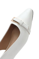 Women's Cream Open Back Classic Ballerinas | Derimod