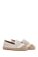 Woman Beige Mesh Suede Espadrilles | Derimod