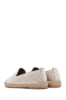 Woman Beige Mesh Suede Espadrilles | Derimod