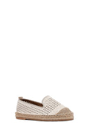 Woman Beige Mesh Suede Espadrilles | Derimod