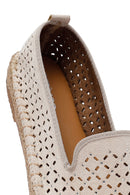 Woman Beige Mesh Suede Espadrilles | Derimod