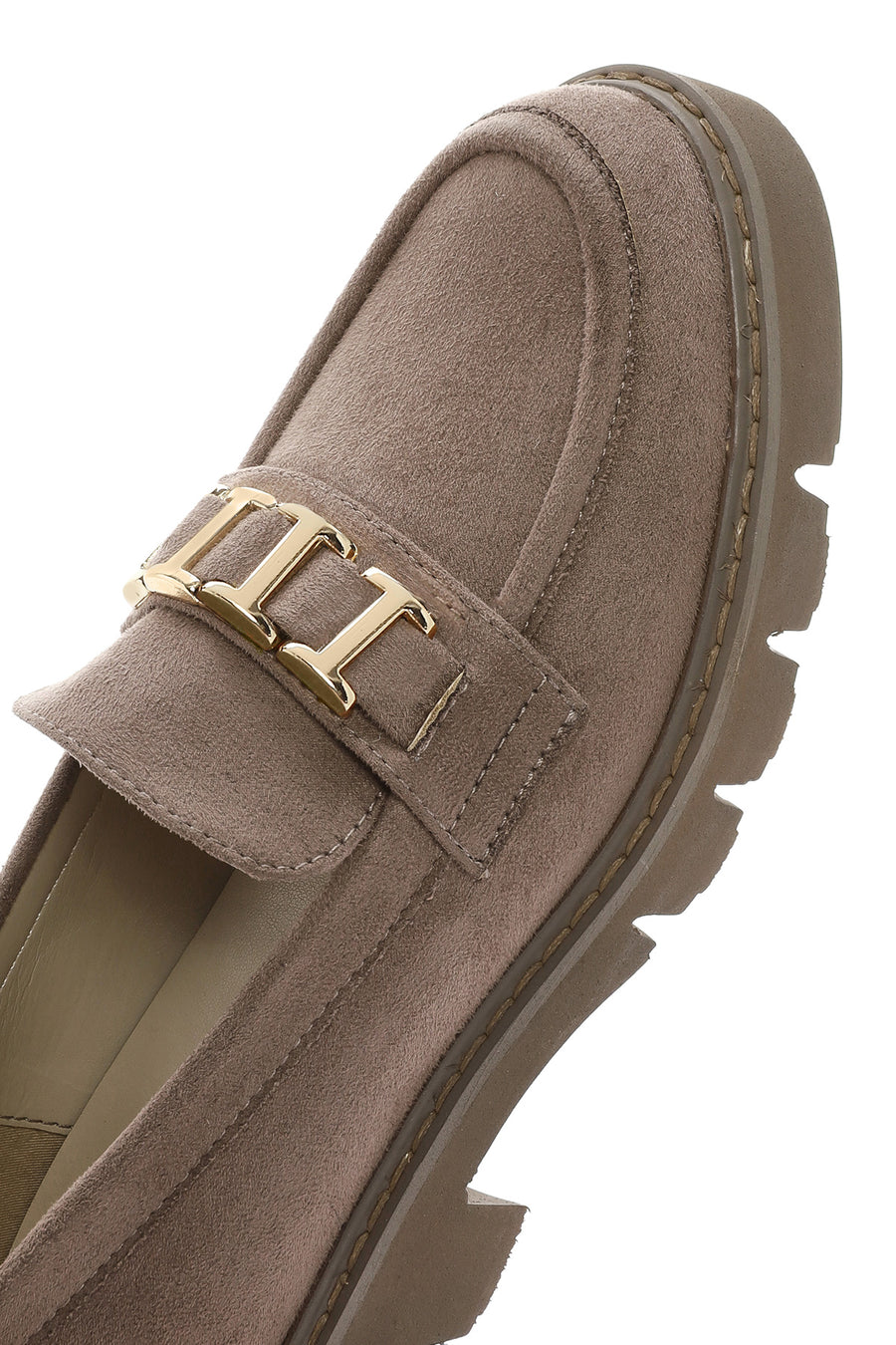 Women's Mink Buckled Suede Masculine Loafer