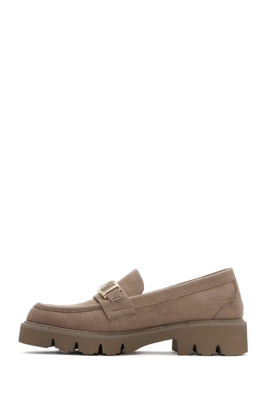 Women's Mink Buckled Suede Masculine Loafer