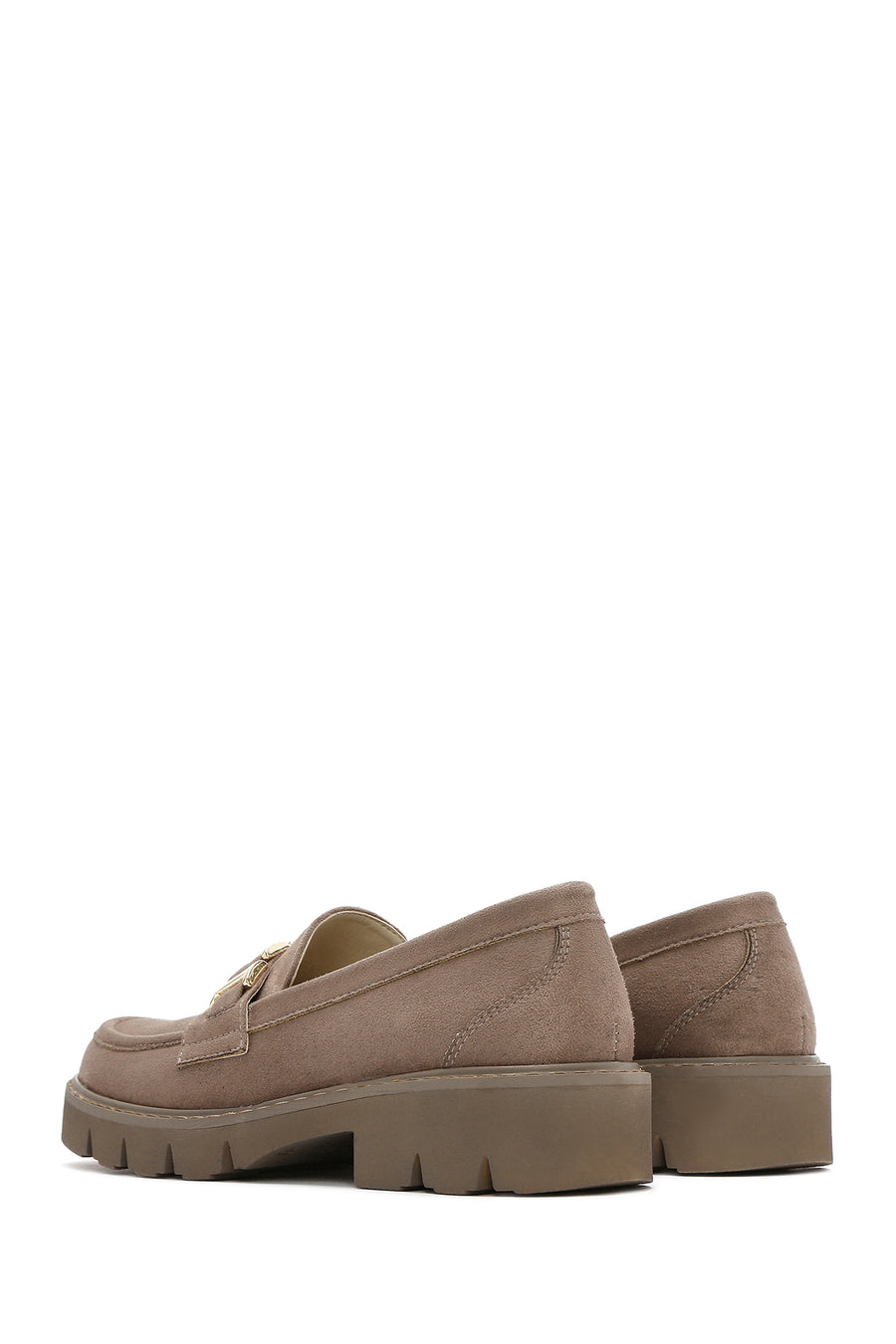 Women's Mink Buckled Suede Masculine Loafer
