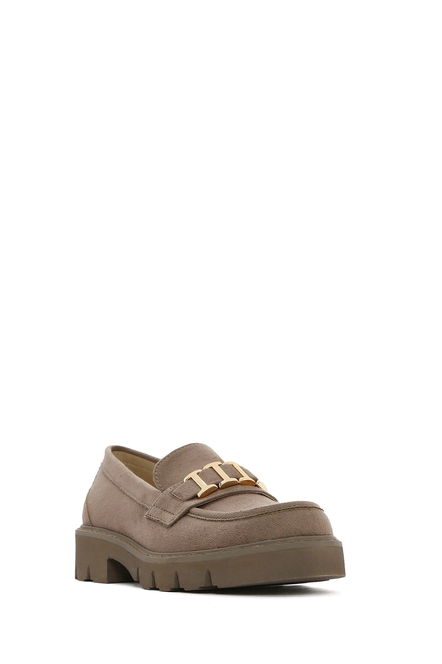 Women's Mink Buckled Suede Masculine Loafer