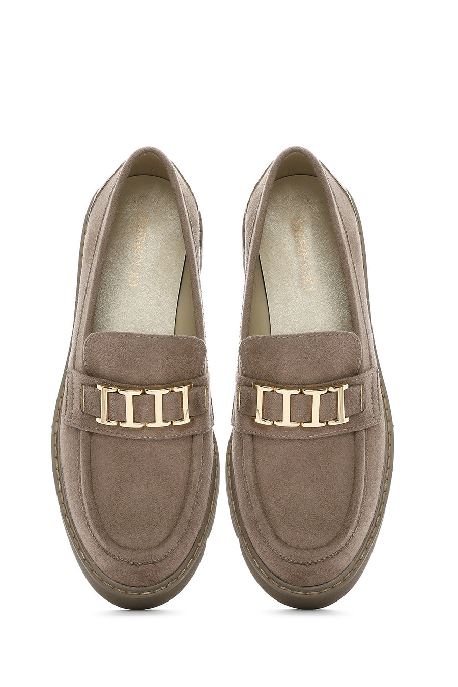 Women's Mink Buckled Suede Masculine Loafer
