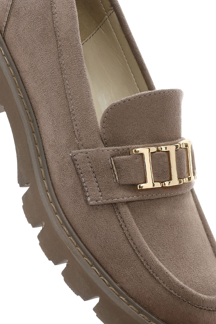 Women's Mink Buckled Suede Masculine Loafer