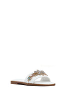 Women's White Stone Slippers | Derimod