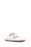 Women's White Double Buckle Slippers | Derimod