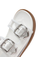 Women's White Double Buckle Slippers | Derimod