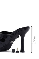 Women's Black Sequined Thin Heeled Slippers | Derimod
