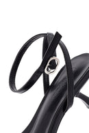 Women's Black Ankle Buckle Low Thin Heel Sandals | Derimod