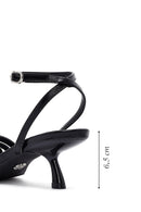 Women's Black Ankle Buckle Low Thin Heel Sandals | Derimod