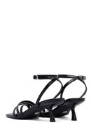Women's Black Ankle Buckle Low Thin Heel Sandals | Derimod