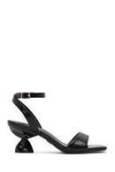 Women's Black Ankle Buckle Thick Heel Sandals | Derimod
