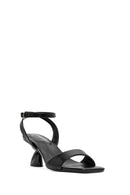 Women's Black Ankle Buckle Thick Heel Sandals | Derimod