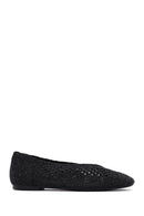 Women's Black Glitter Ballerina | Derimod