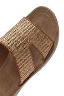 Women's Tan Straw Slippers | Derimod