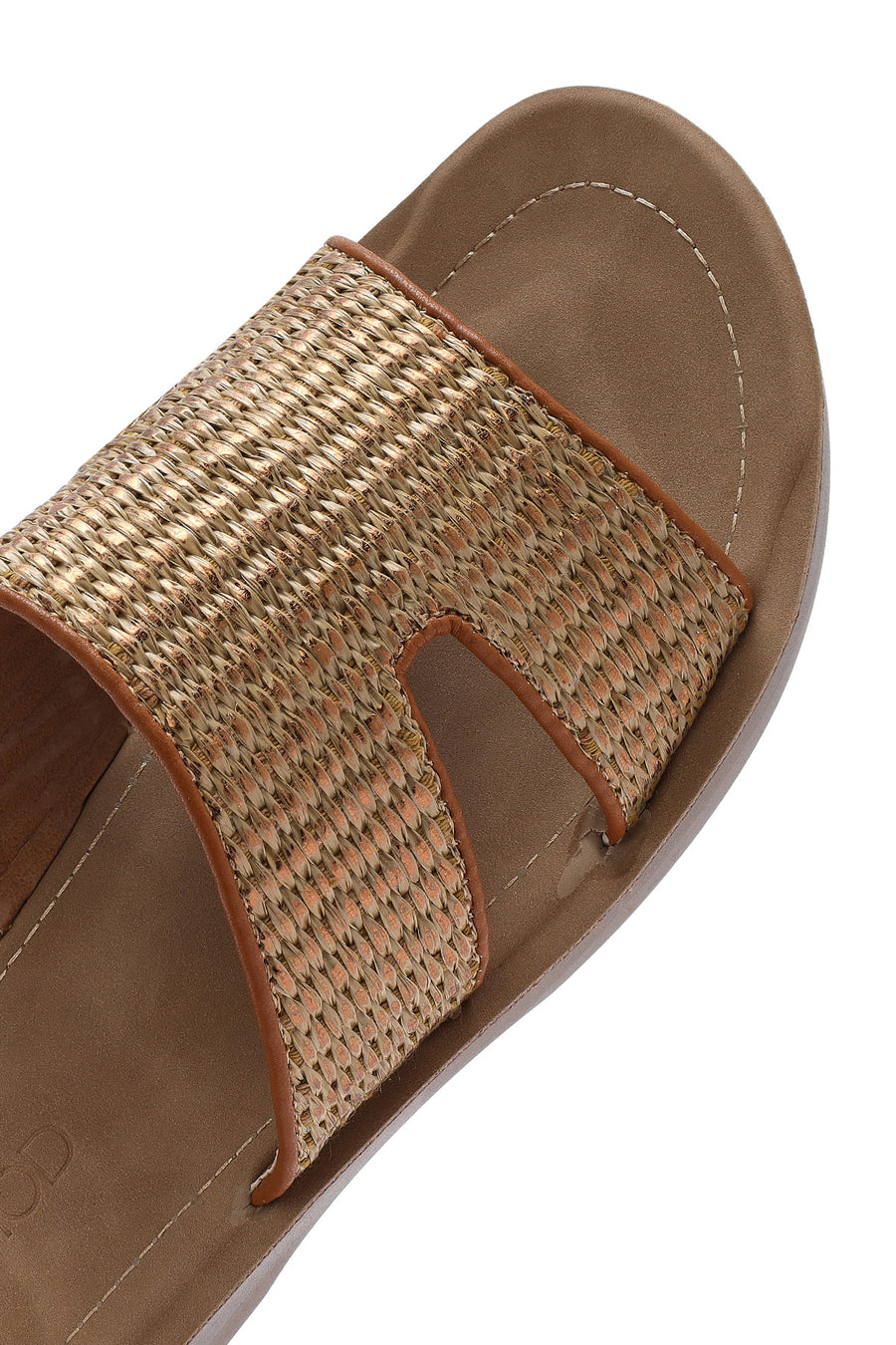 Women's Tan Straw Slippers