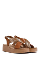 Women's Brown Thick Soled Stoned Sandals | Derimod