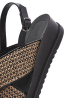 Women's Brown Back Buckle Thick Soled Straw Sandals | Derimod