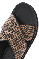 Women's Brown Back Buckle Thick Soled Straw Sandals | Derimod