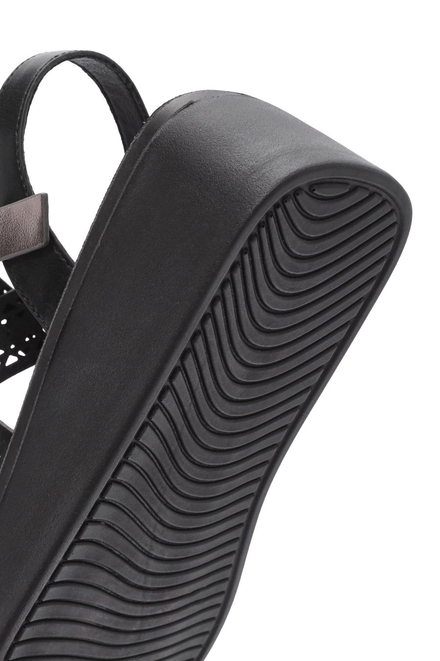 Women's Black Ankle Buckle Thick Soled Sandals