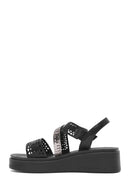 Women's Black Ankle Buckle Thick Soled Sandals | Derimod
