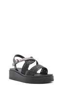 Women's Black Ankle Buckle Thick Soled Sandals | Derimod