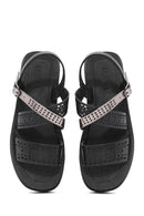 Women's Black Ankle Buckle Thick Soled Sandals | Derimod