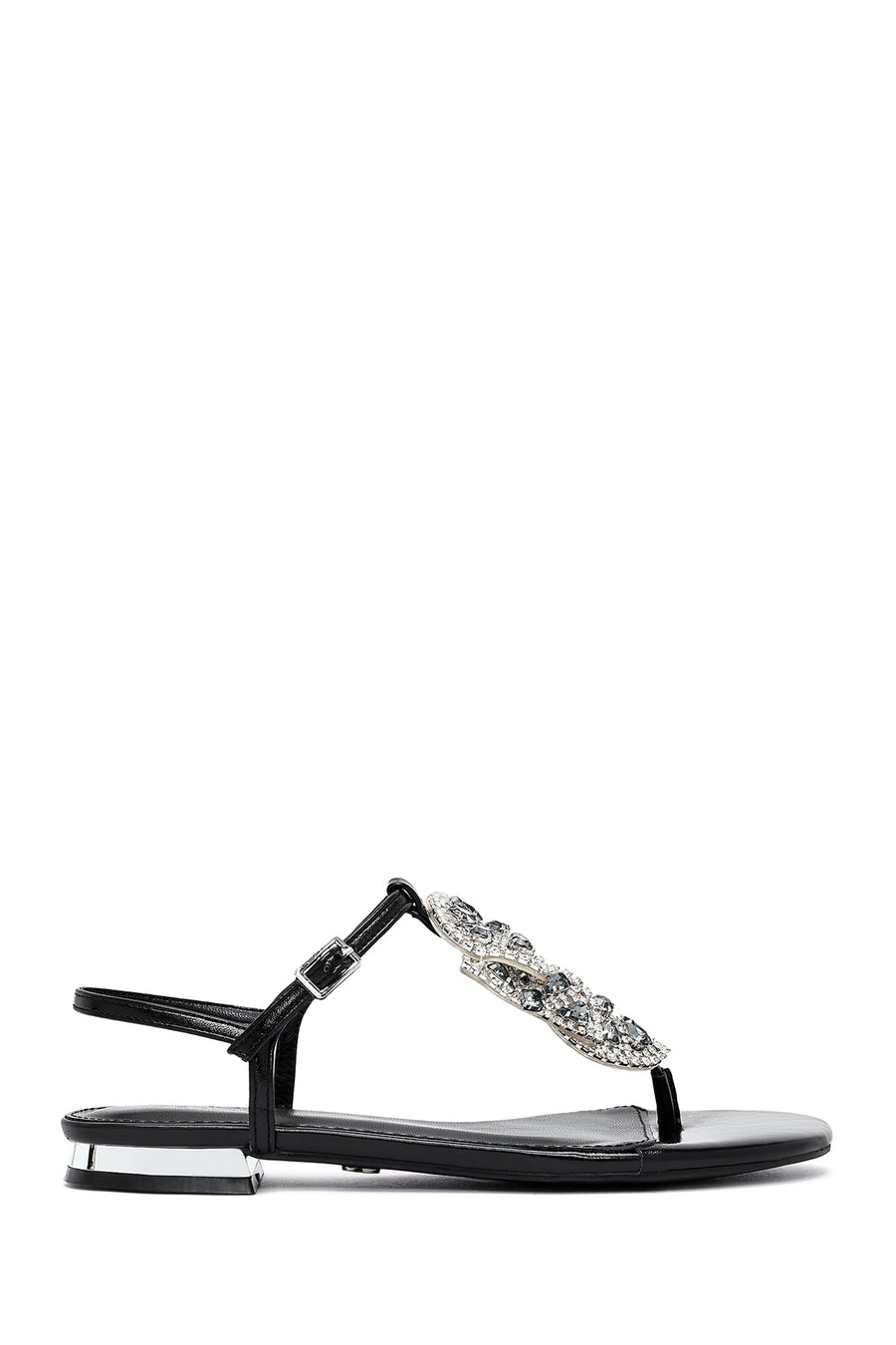 Women's Black Stone Flip Flops Sandals 25SFE481032 | Derimod