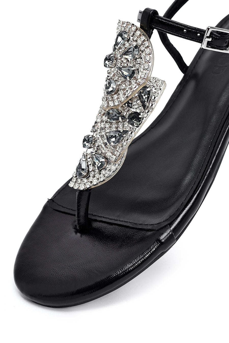Women's Black Stone Flip Flops Sandals