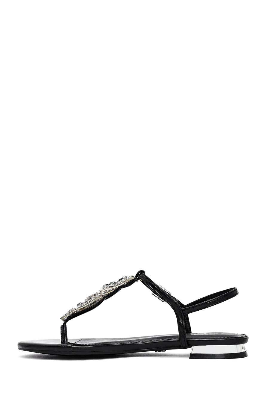Women's Black Stone Flip Flops Sandals