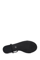 Women's Black Stone Flip Flops Sandals | Derimod