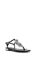 Women's Black Stone Flip Flops Sandals | Derimod