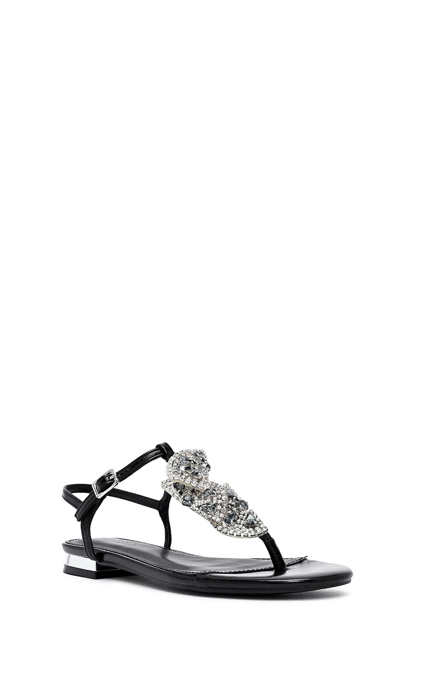 Women's Black Stone Flip Flops Sandals