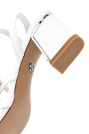 Women's White Ankle Buckle Low Heel Sandals | Derimod