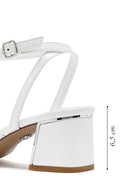 Women's White Ankle Buckle Low Heel Sandals | Derimod