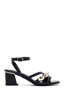 Women's Black Ankle Buckle Low Heel Sandals | Derimod