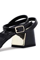 Women's Black Ankle Buckle Low Heel Sandals | Derimod