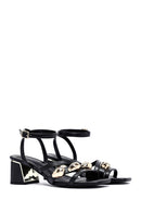 Women's Black Ankle Buckle Low Heel Sandals | Derimod