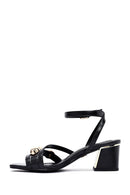 Women's Black Ankle Buckle Low Heel Sandals | Derimod