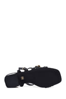 Women's Black Ankle Buckle Low Heel Sandals | Derimod